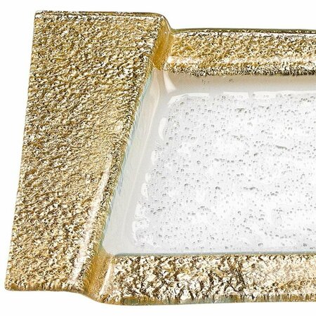 Homeroots 13 in. Handcrafted Gold Snack or Vanity Tray 376058
